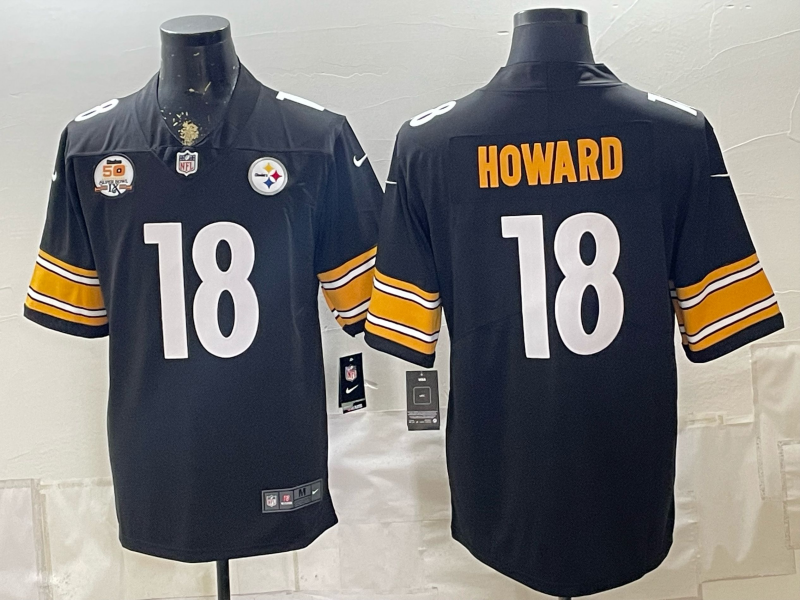 2026 Men Pittsburgh Steelers #18 Howard Black Limited Nike NFL Jersey 0829003